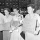 Anti-school integration protest in Baltimore, Maryland. October 1, 1954. Image via AP.